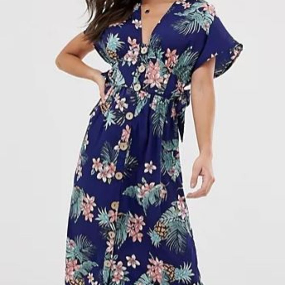 ASOS Influence Tropical Midi Dress
